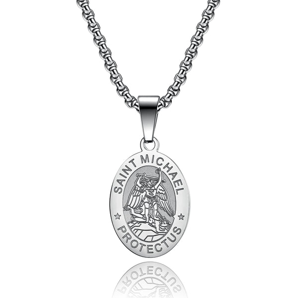 Men's Fashion Saint Michael Pendant Necklace-Mens Pendant Necklace-SunnyHouse Jewelry