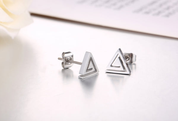 Women's Fashion Blinking Triangle Stud Earrings-Womens Earrings-SunnyHouse Jewelry