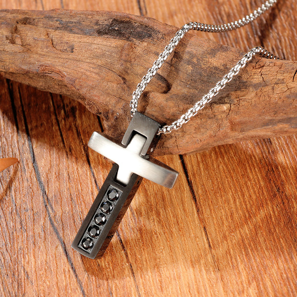 Men's Fashion Cross Pendant Necklace-Mens Pendant Necklace-SunnyHouse Jewelry