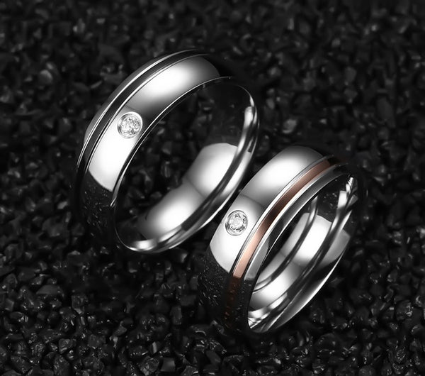 His & Hers Matching Set Magic Style Couple Rings, Wedding Band Set, Valentine, Anniversary, Wedding, Promise, Engagement Ring-Couple Rings-SunnyHouse Jewelry