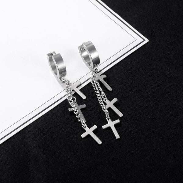 Women's Fashion Cross Drop Earrings-Womens Earrings-SunnyHouse Jewelry