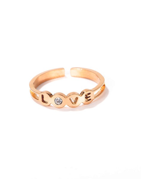 Women's Fashion Rose Gold Love Ring-Womens Ring-SunnyHouse Jewelry