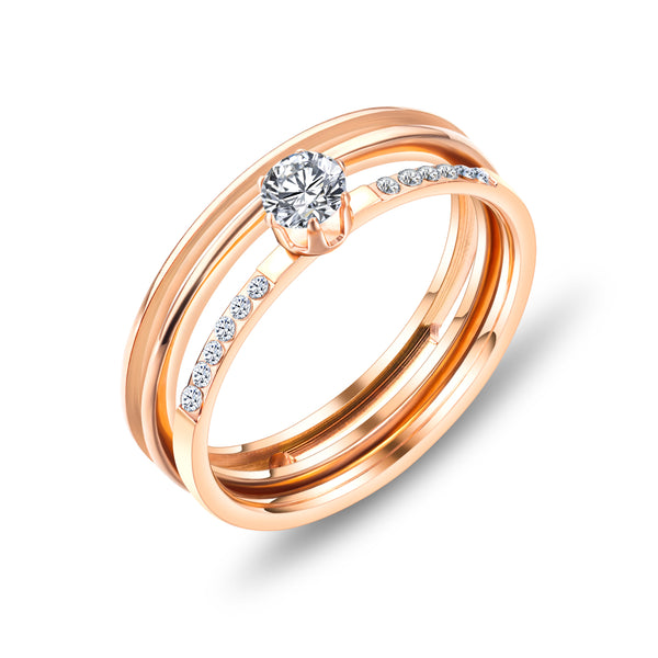 Women's Fashion Rose Gold Bliking Ring-Womens Ring-SunnyHouse Jewelry