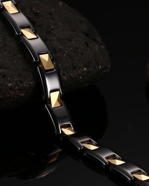 Women's Fashion Black and Gold Bracelet-Womens Bracelet-SunnyHouse Jewelry