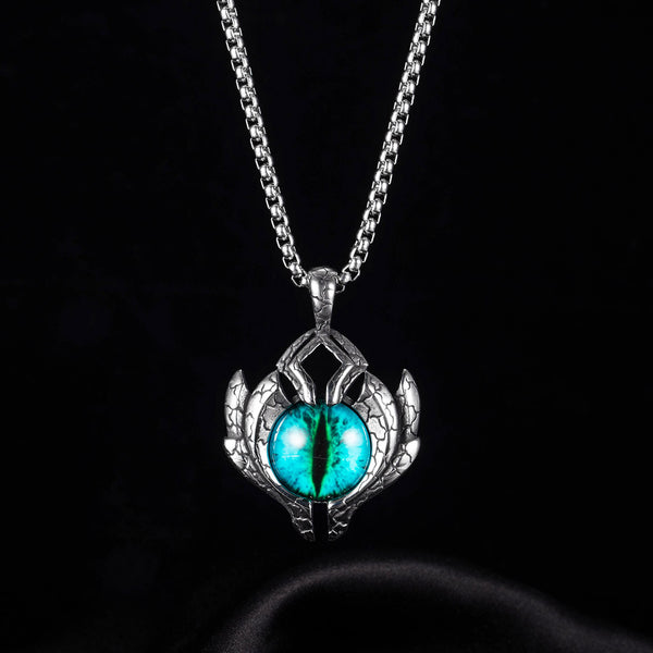 Men's Fashion Green Eye Pendant Necklace-Mens Pendant Necklace-SunnyHouse Jewelry