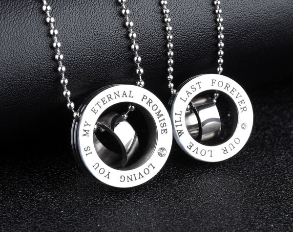 His & Hers Matching Set Eternal Love My Promise Couple Necklace Couple Jewelry Set-Couple Necklace-SunnyHouse Jewelry