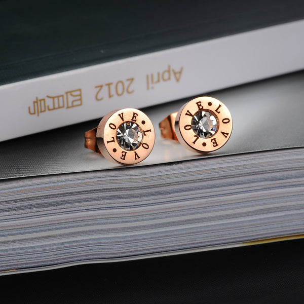 Women's Fashion Rose Gold Earrings-Womens Earrings-SunnyHouse Jewelry