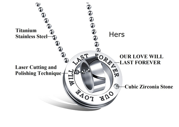 His & Hers Matching Set Eternal Love My Promise Couple Necklace Couple Jewelry Set-Couple Necklace-SunnyHouse Jewelry