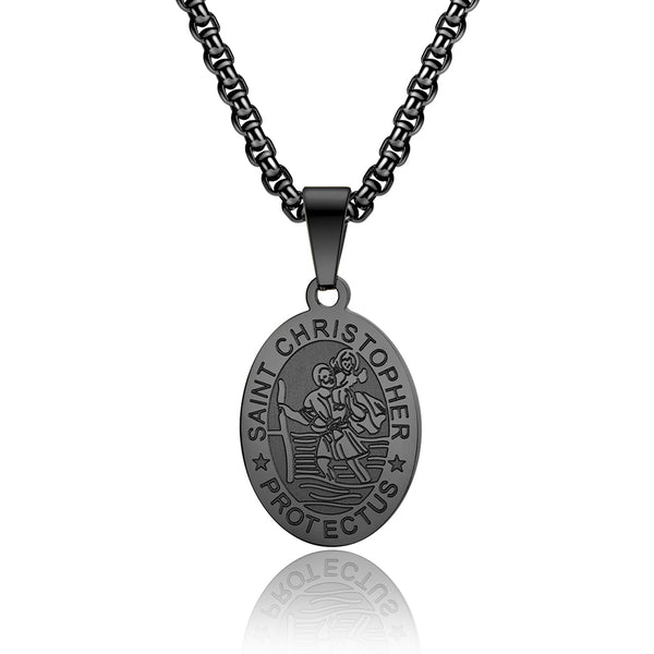 Men's Fashion Saint Christopher Pendant Necklace-Mens Pendant Necklace-SunnyHouse Jewelry