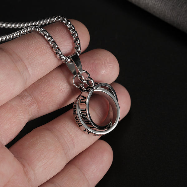 Men's Fashion Interlocking Pendant Necklace-Mens Pendant Necklace-SunnyHouse Jewelry