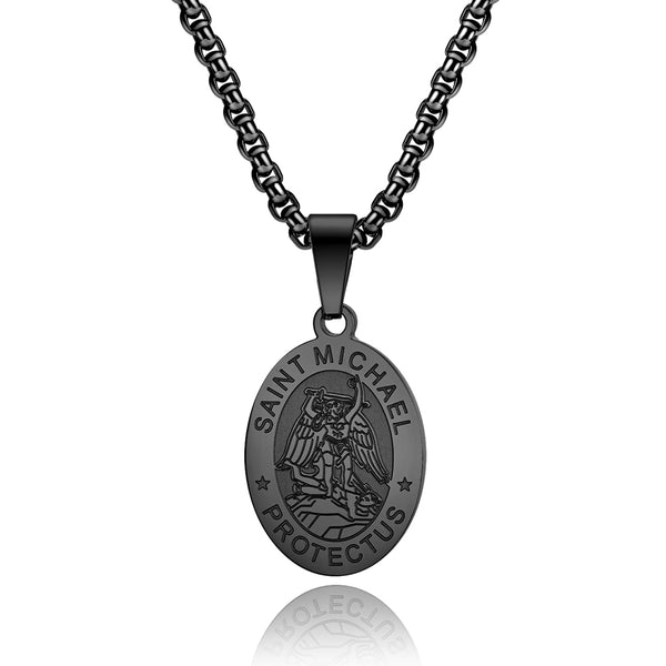 Men's Fashion Saint Michael Pendant Necklace-Mens Pendant Necklace-SunnyHouse Jewelry