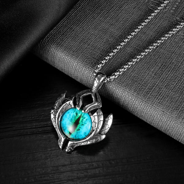 Men's Fashion Green Eye Pendant Necklace-Mens Pendant Necklace-SunnyHouse Jewelry