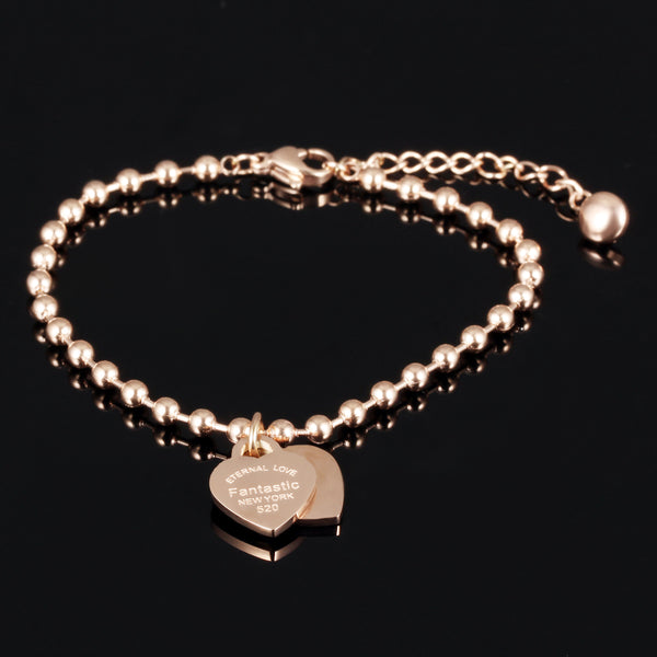 Women's Fashion Pink Heart Bracelet-Womens Bracelet-SunnyHouse Jewelry