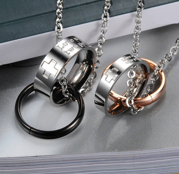 His & Hers Matching Set Love Connects Two Persons Couple Necklace Couple Jewelry Set-Couple Necklace-SunnyHouse Jewelry