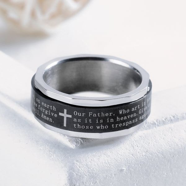 Men's Fashion Cross Rotating Ring-Mens Ring-SunnyHouse Jewelry