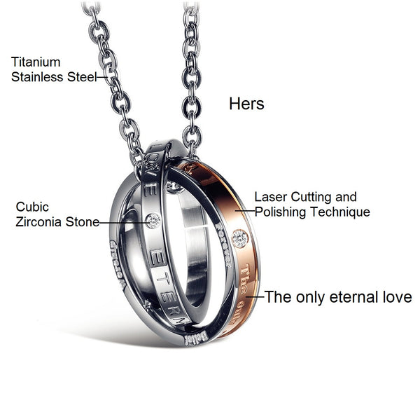 His & Hers Matching Set Only Eternal Love Couple Necklace Couple Jewelry Set-Couple Necklace-SunnyHouse Jewelry