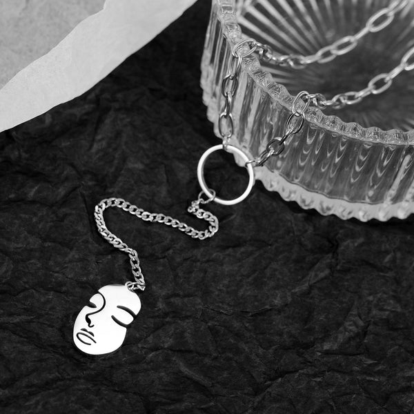 Women's Fashion Porker Face Pendant Necklace-Womens Pendant Necklace-SunnyHouse Jewelry