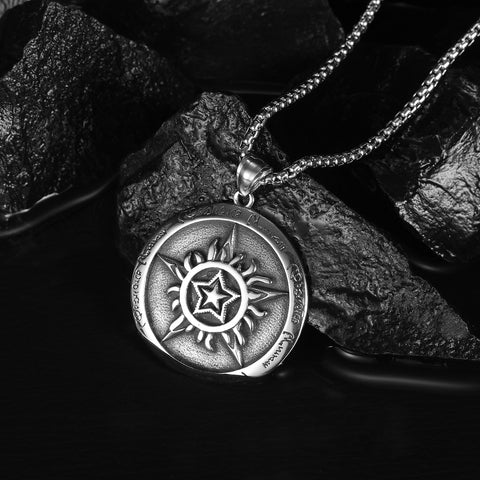 Men's Fashion Hip Hop Pentagram Coin Pendant Necklace-Mens Pendant Necklace-SunnyHouse Jewelry