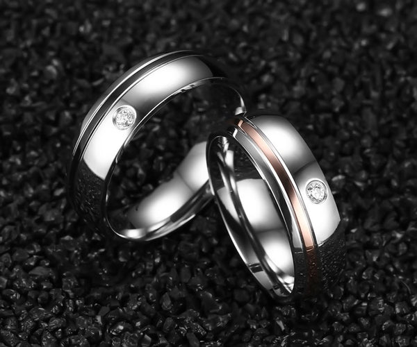 His & Hers Matching Set Magic Style Couple Rings, Wedding Band Set, Valentine, Anniversary, Wedding, Promise, Engagement Ring-Couple Rings-SunnyHouse Jewelry