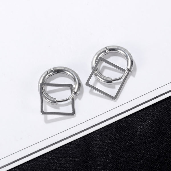 Women's Fashion Square Hip Hop Earrings-Womens Earrings-SunnyHouse Jewelry