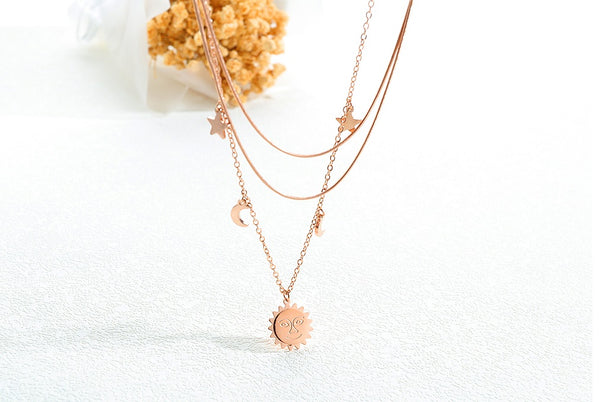 Women's Fashion Lovely Sun Pendant Necklace-Womens Pendant Necklace-SunnyHouse Jewelry