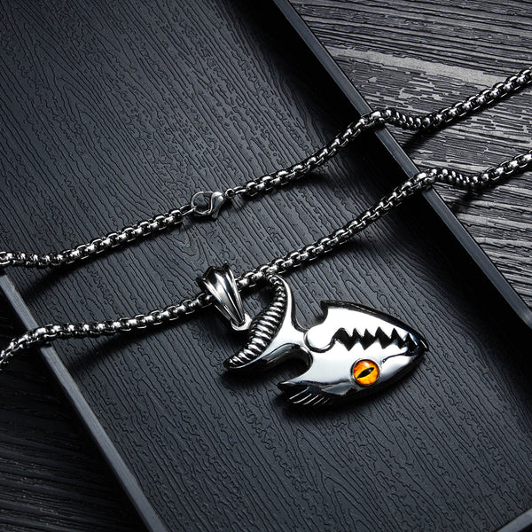 Men's Fashion Hip Hop Fish Pendant Necklace-Mens Pendant Necklace-SunnyHouse Jewelry