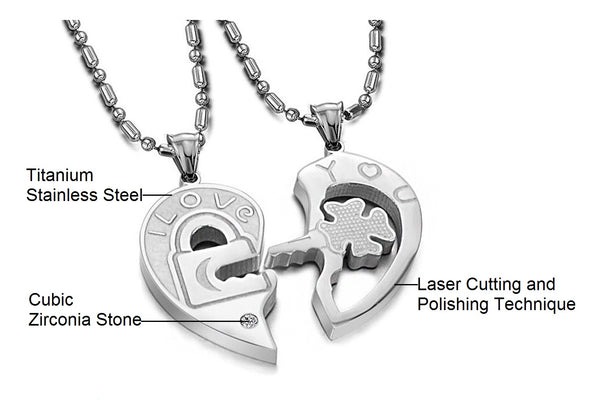 His & Hers Matching Set Your Key to My Heart Couple Necklace Couple Jewelry Set-Couple Necklace-SunnyHouse Jewelry