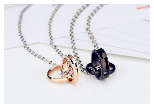 His & Hers Matching Set Valentine Ring Couple Necklace Couple Jewelry Set-Couple Necklace-SunnyHouse Jewelry