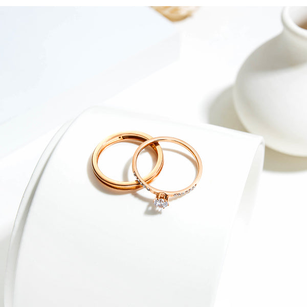 Women's Fashion Rose Gold Bliking Ring-Womens Ring-SunnyHouse Jewelry