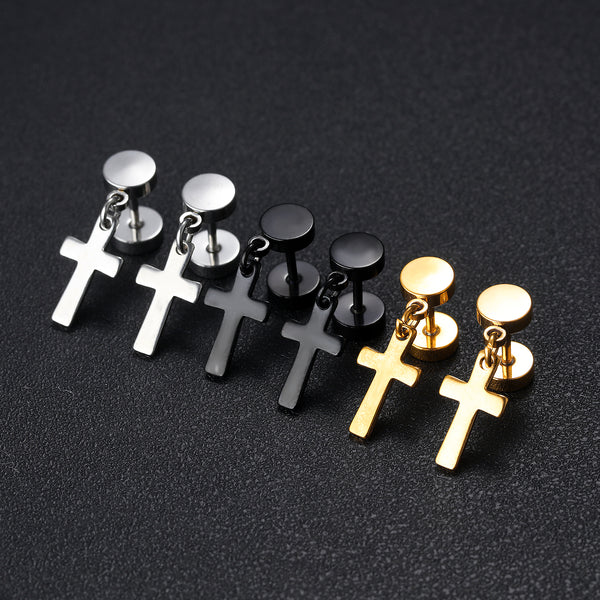 Women's Fashion Cross Drop Earrings-Womens Earrings-SunnyHouse Jewelry