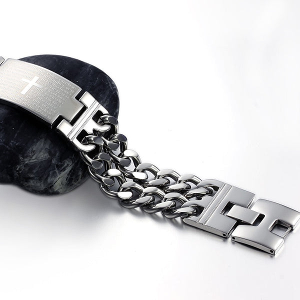 Men's Fashion Big Cross Bracelet-Mens Bracelet-SunnyHouse Jewelry