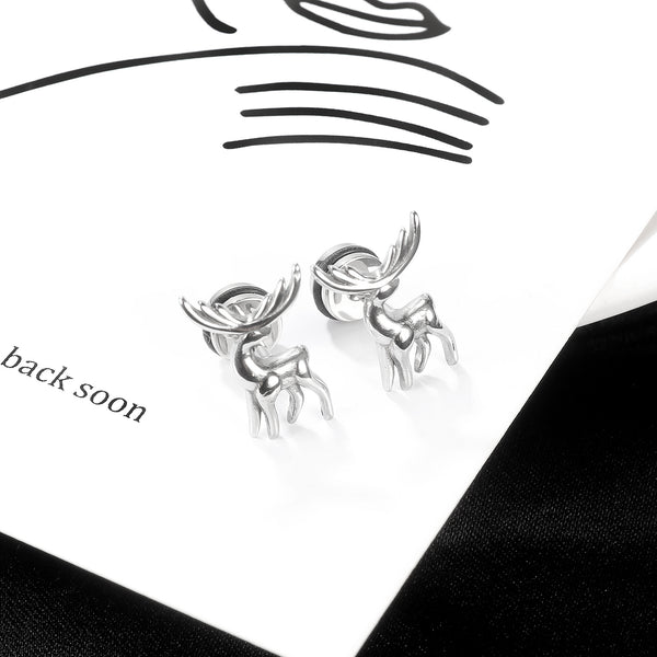 Women's Fashion Moose Stud Earrings-Womens Earrings-SunnyHouse Jewelry