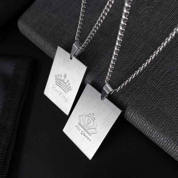 His & Hers Matching Set King Queen Poker Couple Necklace Couple Jewelry Set-Couple Necklace-SunnyHouse Jewelry