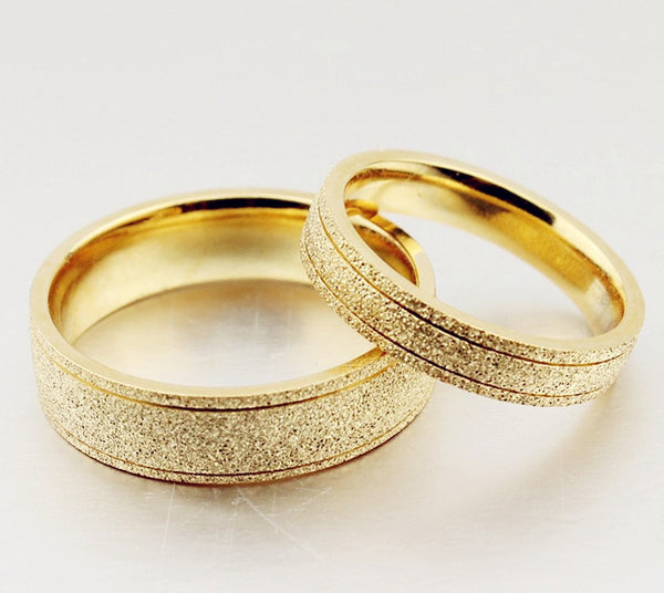 His & Hers Matching Set Golden Love Couple Rings Wedding Band Set-Couple Rings-SunnyHouse Jewelry