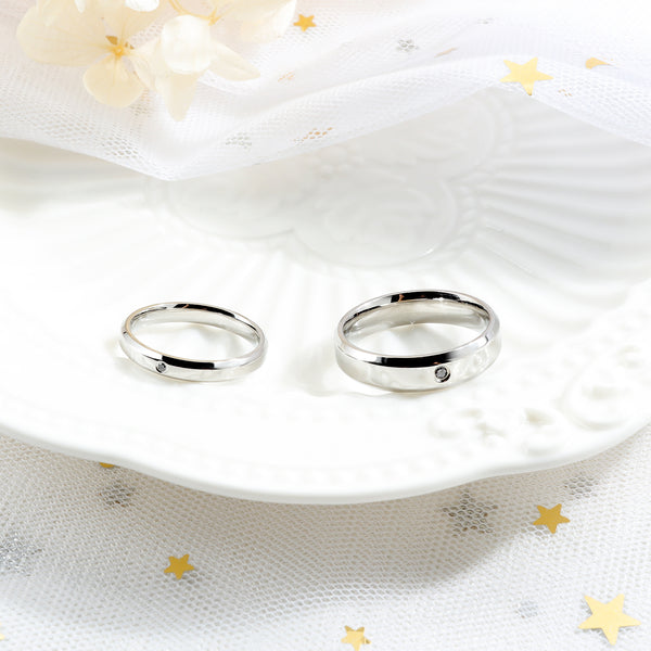 His & Hers Matching Set Customized Couple Rings Wedding Band Set-Customized Couple Rings-SunnyHouse Jewelry