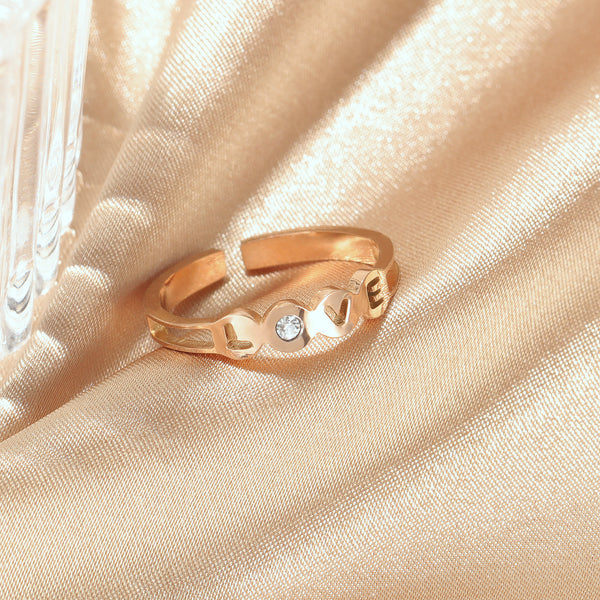 Women's Fashion Rose Gold Love Ring-Womens Ring-SunnyHouse Jewelry