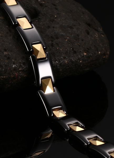 Women's Fashion Black and Gold Bracelet-Womens Bracelet-SunnyHouse Jewelry