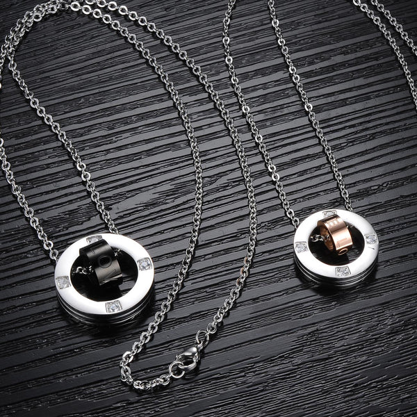 His & Hers Matching Set Simple Love Couple Necklace Couple Jewelry Set-Couple Necklace-SunnyHouse Jewelry