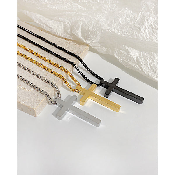 Men's Fashion Simple Cross Pendant Necklace-Mens Pendant Necklace-SunnyHouse Jewelry