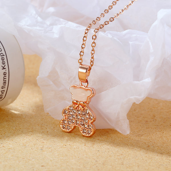 Women's Fashion Teddy Bear Pendant Necklace-Womens Pendant Necklace-SunnyHouse Jewelry