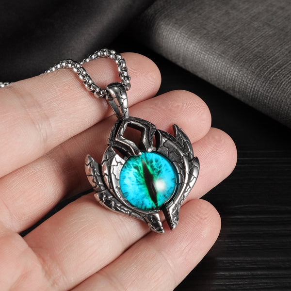 Men's Fashion Green Eye Pendant Necklace-Mens Pendant Necklace-SunnyHouse Jewelry