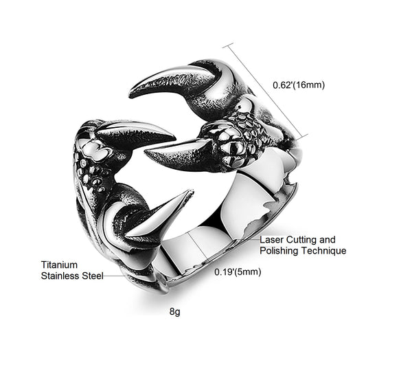 Men's Fashion Claw Hip Hop Ring-Mens Ring-SunnyHouse Jewelry