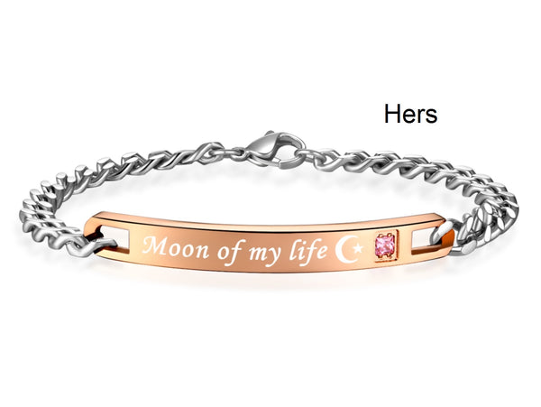 His & Hers Matching Set My Sun and Stars Moon of My Life Couple Bracelets, Valentine, Anniversary, Wedding, Promise, Engagement Gift-Couple Bracelets-SunnyHouse Jewelry