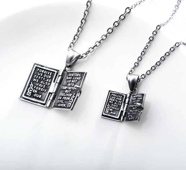 His & Hers Matching Set Holy Bible Tag Couple Necklace Couple Jewelry Set-Couple Necklace-SunnyHouse Jewelry