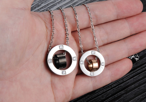 His & Hers Matching Set Simple Love Couple Necklace Couple Jewelry Set-Couple Necklace-SunnyHouse Jewelry