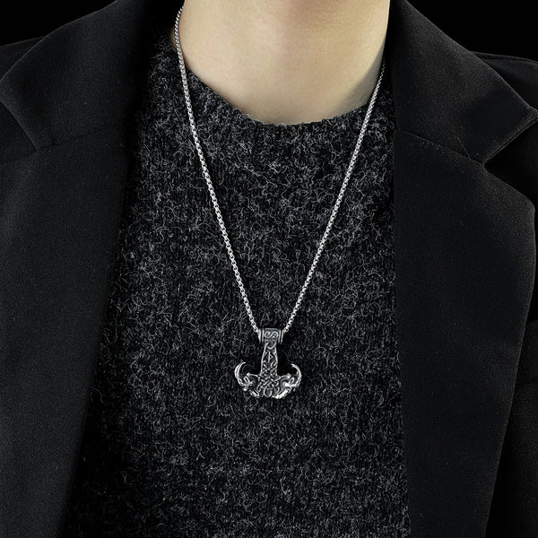 Men's Fashion Hip Hop Viking Goat Horn Pendant Necklace-Mens Pendant Necklace-SunnyHouse Jewelry