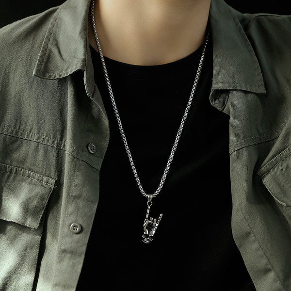 Men's Fashion Hip Hop Gesture Pendant Necklace-Mens Pendant Necklace-SunnyHouse Jewelry