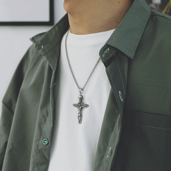 Men's Fashion Hip Hop Cross Pendant Necklace-Mens Pendant Necklace-SunnyHouse Jewelry