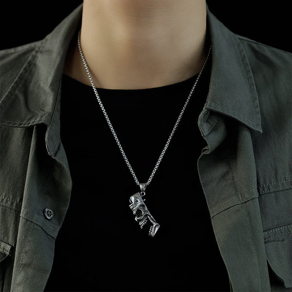 Men's Fashion Skull Flask Opener Pendant Necklace-Mens Pendant Necklace-SunnyHouse Jewelry