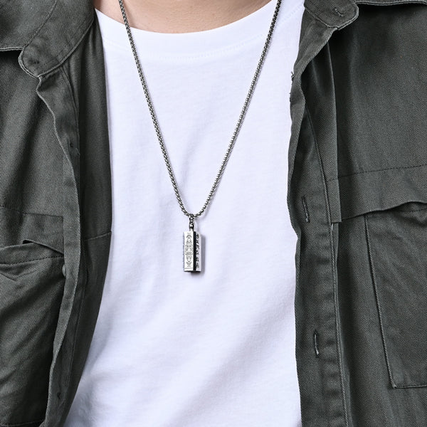 Men's Fashion Six-character Mantra of Buddhism in Sanskrit Pendant Necklace-Mens Pendant Necklace-SunnyHouse Jewelry